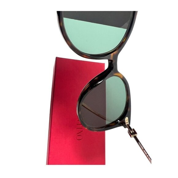 Valentino Womens Havana Brown Retro Cats Eye Gradient Sunglasses with Case New - Picture 7 of 16
